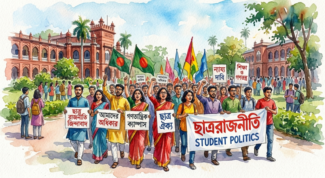 ক্যাম্পাসে রাজনীতির প্রতীকী ছবি