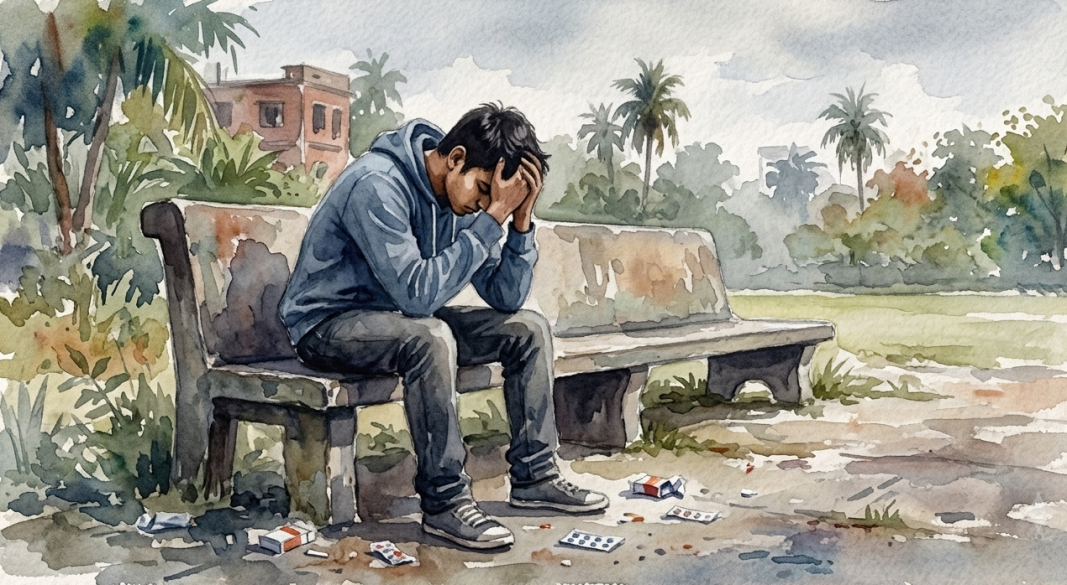 মাদকাসক্ত তরুণের প্রতীকী ছবি
